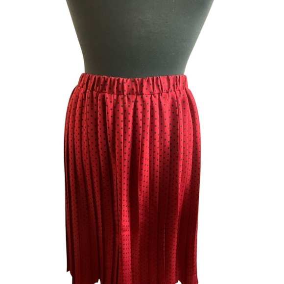 Anthropologie Hey There By Karen Walker Pleated Polka Dot Midi Skirt - Picture 5 of 9